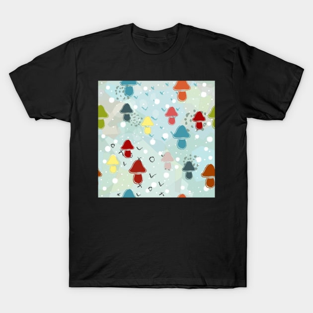 Mushroom Pattern T-Shirt by Creative Meadows